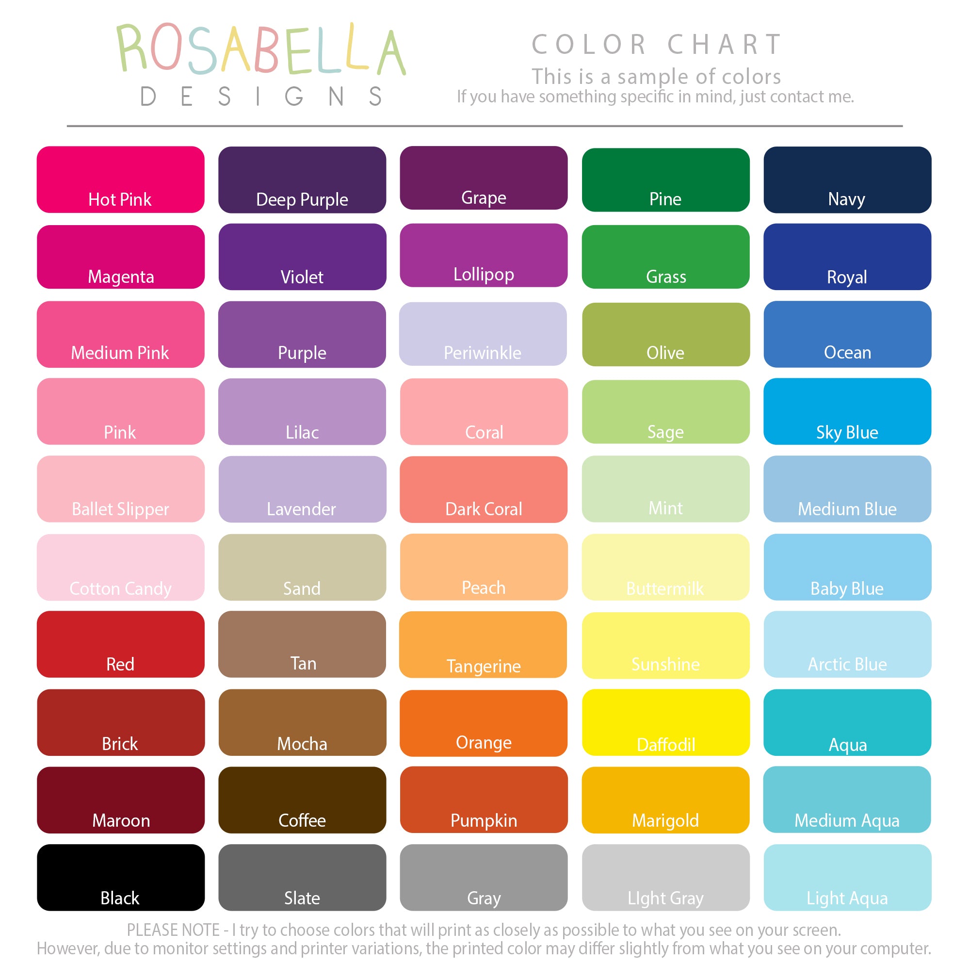 a color chart with different shades of paint